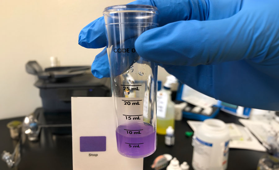 Titrating a Sanitizer Solution to Determine ppm