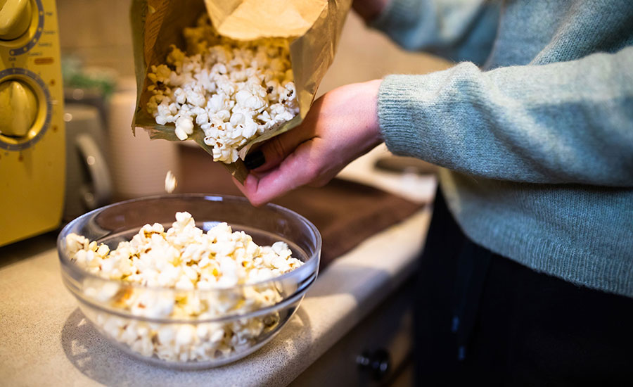 making popcorn