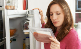 woman holding packaged food