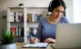 woman on computer