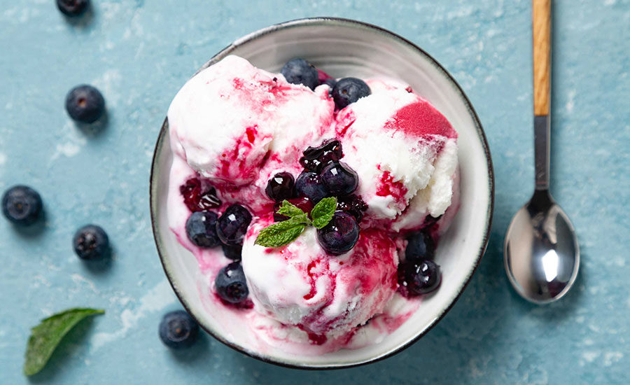 ice cream with berries