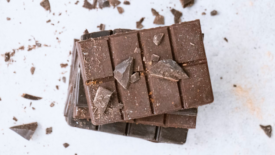 broken bricks of chocolate